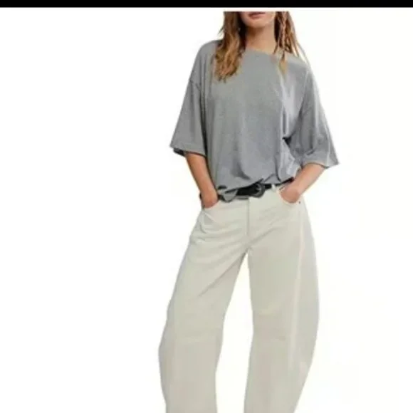 WE THE FREE PEOPLE THE PERFECT OVERSIZED TEE TOP TACKLE GREEN NEW S/M - Picture 4 of 9